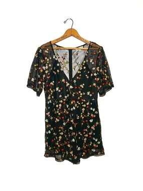 Honey Punch | Floral Embroidered Playsuit